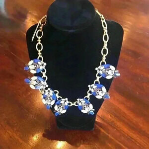 J crew blue vintage necklace NWT